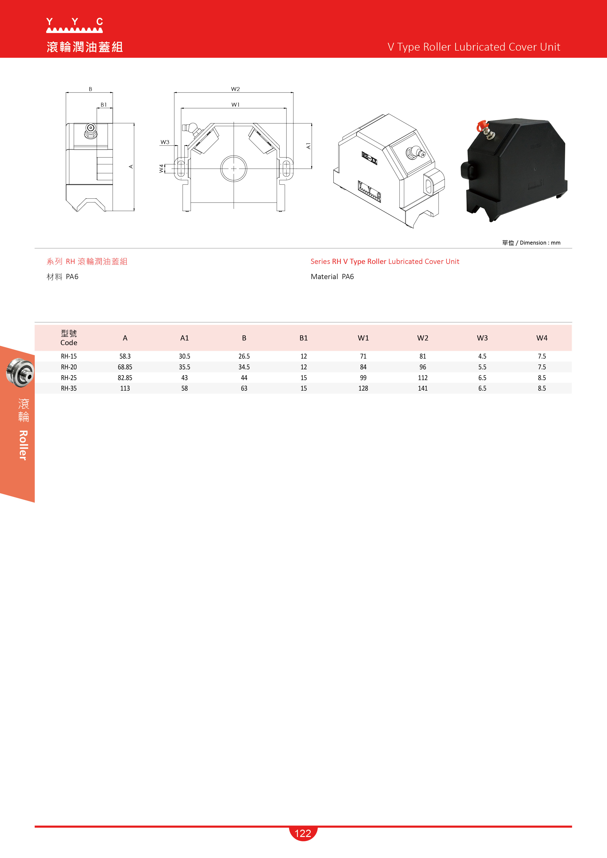 RH V Type Roller Lubricated Cover Unit Yyc(Yuan Yi Chang) Machinery